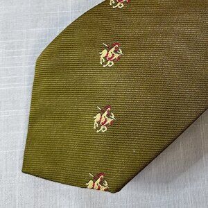Vintage Archdale Olive Green Jousting Knight Tie